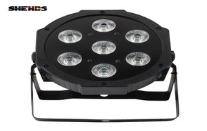 Shehds led 7x18w rgbwauv par luz com dmx512 inout e power in out 6in1 efeito de luz de palco para efeito de lavagem dj disco2198235