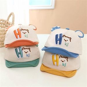 Bear Softbrim Kids Baseball Cap Cartoon Visor med broderade öron