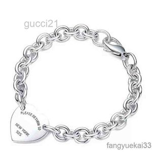 Bracelet for Women 925 Sterling Silver Heart-shaped Pendant O-shaped Chain High Quality Luxury Brand Jewelry Girlfriend Gift Co G220510 HCS4 3BZW