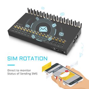 Hot Selling 4G High Sending Speed ​​SK SMS Gateway GSM SMS Modem 32 Ports 128 SIM Slots Sim Machine Gratis programvara IMEI Ändra anti -block SMPP API