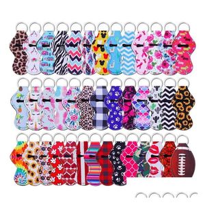 Andra kosmetiska förpackningar grossisthemförpackningar Chapstick Holder Keychain Neoprene Lip Balm Keychains för DIY tomma läppstifthållare L OT5WR