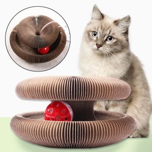 Scratchers Creative Cat Toy Magic Organ Scratch Rapt z Bell Interactive Kitten Toy dla kotów szlifowanie pazur wspinaczka