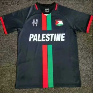 Fãs Tops Tees Camisas de futebol Tailândia qualidade novo 2023 2024 Palestina camisas de futebol em casa preto branco camisas de futebol kitH240313