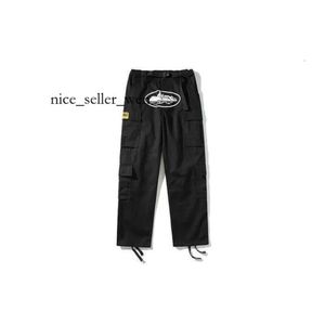 Mäns Cortiez Pants Vintage High Street Hip Hop Street Print Casual Multi-Pocket Side Buckle Men's and Women's Cargo Pants 212