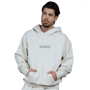 Männer Hoodies Individuelles LOGO 400G Baumwolle Polyester Fleece Verdickte Kapuze Sweatshirt Lose Paar Herbst Und Winter