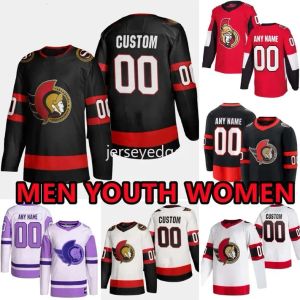 Niestandardowe koszulki hokejowe Mężczyźni Kobiety młodzież Ottawa''Senators''39 Senators Mens 7 Brady Tkichuk 45 Parker Kelly 9 Josh Norris 57 Shane Pinto 85 Jake Sanderson 33 Cam