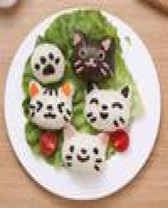 4 pçsset diy gato bonito sushi arroz molde molde bento fabricante sanduíche cortador de arroz bola molde decoração cozinha tools4880076