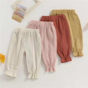 Trousers 1-5years Toddler Girls Harem Pants Solid Color Elastic Waist Soft Baby Bloomers Pant For Kids Spring Fall Casual