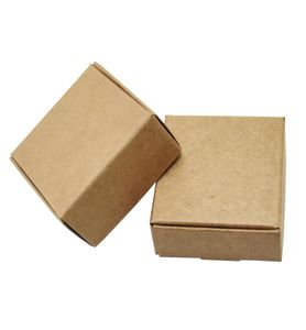 555525cm presentförpackning Brown Kraft Paper Box Small Foldble Craft Paper Boxes Candy Jewel Food Package Paper Box 50PCS8330550