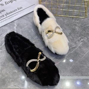 Casual Shoes 2024 Thick Sole Women Winter Warm Flats Moccasins Walking Snow Flat Espadrilles Cute Loafers Black