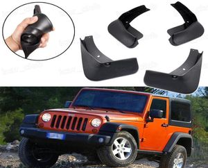 Nya 4st bil lera klaffar stänk skydd fender lera svart passform för jeep wrangler 20072016 SUV8473599