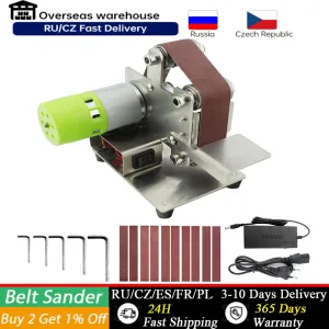 Schuurmachines Belt Sander Electric Sanding Polishing Grinding Machine 7 Variable Speed with 10 Sanding Belts for Polishing Wood Acrylic Metal