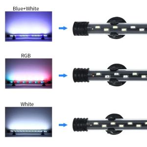 Iluminações luz do aquário à prova dwaterproof água led luz do tanque de peixes subaquático clipe lâmpada aquários decoração iluminação planta lâmpada 58cm 220v 110v plugue da ue