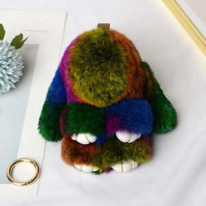 giocattoli di peluche colorati Simpatico coniglio gonfio Portachiavi Borse fatte a mano Ciondolo Ornamento di moda Portachiavi per auto Regali Giocattoli per bambini 10 cm 240312