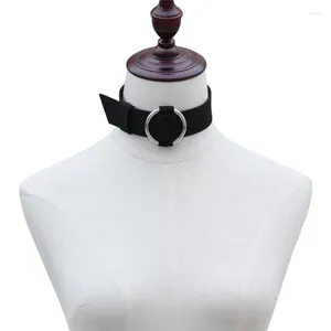 Wisiorki Trendy stop pusta okrągła zwykła wstążka aksamitna naszyjnik choker dla kobiet biżuteria retro burleski gotycki