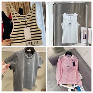 Crop Top Womens Designer Tank Vest Sexy Hot Clothing Tender Fashion Brand Sweater Shirt Knits Embroidery Vest Sexy Party Tank Tops V Neck T-shirt Bra Letter Print