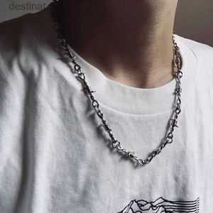 Andere Kleine Draht Brambles Eisen Unisex Halsband Halskette Frauen Hip-Hop Gothic Punk Stacheldraht Kleine Dornen Kette Halsband Schmuck GeschenkeL242313