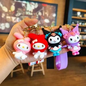 19 Kinds New Fashion Cute Kuromi Keychain Pendant Car Bag Ornaments Key Rings Lovely Cartoon PVC Doll Creative Kids Girls Gift Keyrings 2024