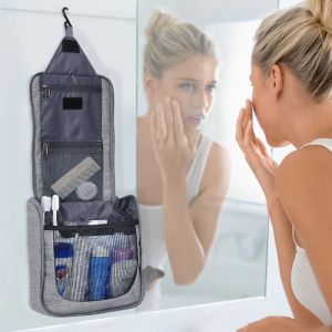 Cobre saco de higiene pessoal organizador de maquiagem saco de lavagem portátil kit de viagem organizador pacote de armazenamento doméstico armazenamento do banheiro com suspensão