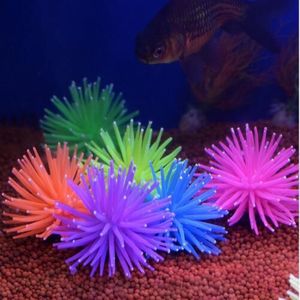 Aquarium Silicone Simulation Artificial Fish Tank Fake Coral Plant Underwater Aquatic Sea Anemone Ornament Decoration Accessory GB260o