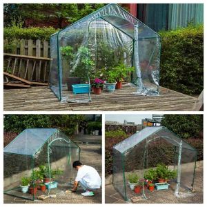 Greenhouses Garden House Mini Portable Garden Green House Warm Greenhouse Flower Plants Gardening Outdoor Greenhouse Cover (ingen järnhylla)