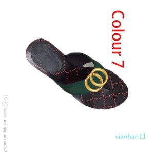 Homens Clássicos Chinelos Grande Verão Borracha Bottom Mulheres Sapato Praia Slides Letra Flat Slipper Designer Sapatos Sandálias de Botão de Metal Lazy Lady Loafers Flip Flops Tamanho 35-45