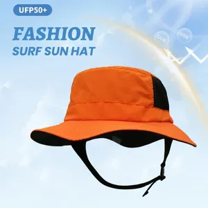 Wide Brim Hats Surfing Sun Hat Summer Beach Breathable Uv Protection With Adjustable Chin Strap For Outdoor Fishing Quick