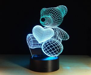 Weihnachten niedlicher kleiner Bär 3D Nachtlicht Induktion LED-Leuchten kreative Smart Home USB Schreibtisch Touch-Lampen8586263