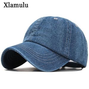 Xlamulu katı denim beyzbol kapağı erkek kadın kot pantolon snapback caps casquette sade kemik şapka gorras erkekler rahat boş baba şapkalar cx20199n