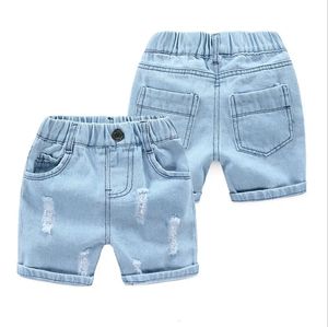 1-8Yrs Sommer Baby Jungen Denim Shorts Kinder Kinder Licht Gewaschene Jeans Casual Kinder Jungen Cowboy Kleidung 240228