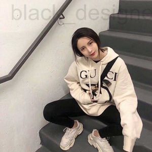 Women's Hoodies Sweatshirts Designer High version 2023 Early Spring New Gu Classic Style med Interlocking Double-G Printing Men's and Women's Hooded tröja KK1L