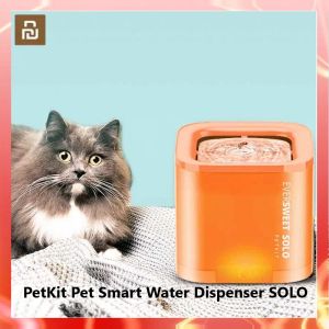 Besleyiciler Petkit Pet Su Dispenser Solo Su Çeşmesi Filtre İkili Çalışma Modu ve Akıllı LED Işık Tasarım Uyku Sınıfı Sessiz