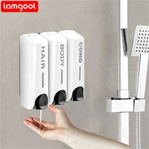 Dispensers Lamgool 350 ml Soap Dispenser Wallmount Dusch Bath Shampoo Dispenser Liquid Soap Container Gel Dispenser Badrumstillbehör