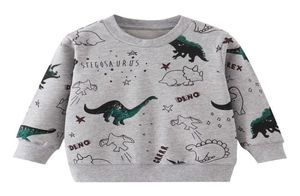 Skoki mierniki Dragon Boys Blushirts Bawełniane ubrania dla niemowląt na jesień zimowe dla dzieci Tops Cartoon Animals Drukowane dziewczyny koszule 2105293310446