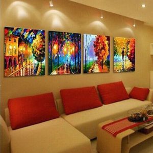Whole cheap Abstract 100% hand-painted Art Oil Painting Wall Decor canvas 4pc set304J