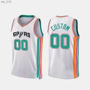 Fani Tops Basketball Jerseys Tony Parker Langford Devin Vassell Jeremy Sochan Manu Ginobili Tim Duncan Keldon Wembanyama Zach COH240313