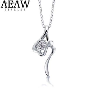 Pendant Necklaces Moissanite Pendant For Women Round 0.1ct 3.0mm Brlliant Cut Luxury Moissanite Gemstone Pendant Necklace 18k White GoldL242313