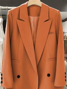 Chic Office Lady Blazer Cappotti da donna Primavera Autunno Top femminili Street Trend Capispalla da donna Blazer per giacca da donna Abbigliamento 240227