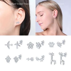 Stud Earrings VOJO Implant Grade G23 Titanium For Sensitive Ears Post Pierced Cartilage Lobe Earring Women Girls Kids