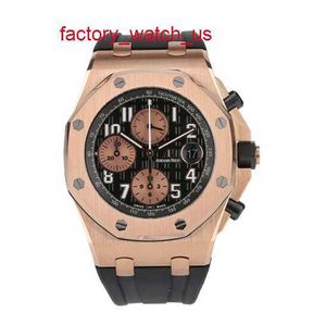 AP Hot Watch Racing Watch Epic Royal Oak Offshore Series 26470or Rose Gold Black X Panda Plate Crocodile Belt Mens TimeKeeping Fashion Leisure Sports Watch