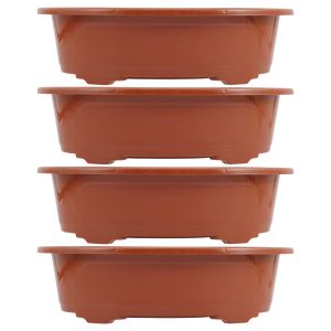 Planters 4 Pcs Plastic Flower Pot Decorations Nursery Planter Bonsai Tree Holder Garden Planting Indoor Pots Simple