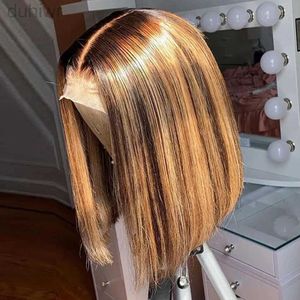 Synthetic Wigs Lace Wigs 13x4 Lace Frontal Wigs Straight Highlight Lace Front Hair Hair 13x5x1 Honey Blonde Brown Colored Wigs For Women ldd240313