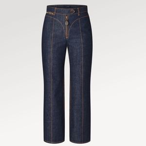 Nuovi jeans da donna di lusso Sito ufficiale Americano leggero lusso di alto livello blu profondo jeans a nove punte donna primavera estate autunno pantaloni dritti sottili larghi 1ABBPO