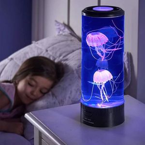 Color Changing Jellyfish Lamp UsbBattery Powered Table Night Light ChildrenS Gift Home Bedroom Decor Boys Girls Birthday Gifts 240301