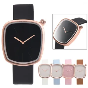 Wristwatches Women Watch Fashion Square Dial Quartz PU Leather Ladies Wrist Student Girl Clock Relogio Black Blue