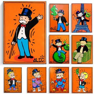 Cartoon Gentleman reicher Mann Alec Monopoly Plakate und Drucke Leinwand Gemälde Wandkunst Bilder für Wohnzimmer Home Dekoration Cua2790