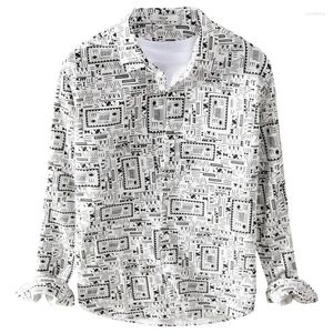 Camisas casuais masculinas camisa de manga comprida outono padrão fino na moda e versátil roupas jovem pequeno floral