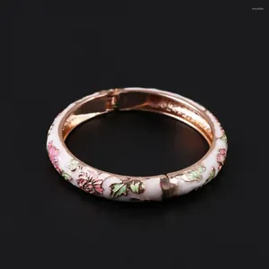 Bangle Fashion Traditionell cloisonne Filigree Flower Handikraftgåvor för kvinnor Girl Armband Bangles Accessories smycken