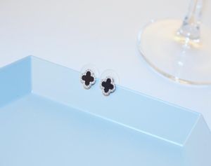 Agood Fashion Earrings for Women Black Clover Earing Stud 925 Sterling Silver Pin High Quality HN2105645604
