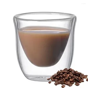 Wine Glasses Double Wall Glass Coffee Mugs Portable Heat Resistant Cups Reusable Smooth Bottom Surface For Home